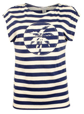 Tommy Bahama Women's Seaport Stripe Palm Embell T-Shirt Island Navy X-Small